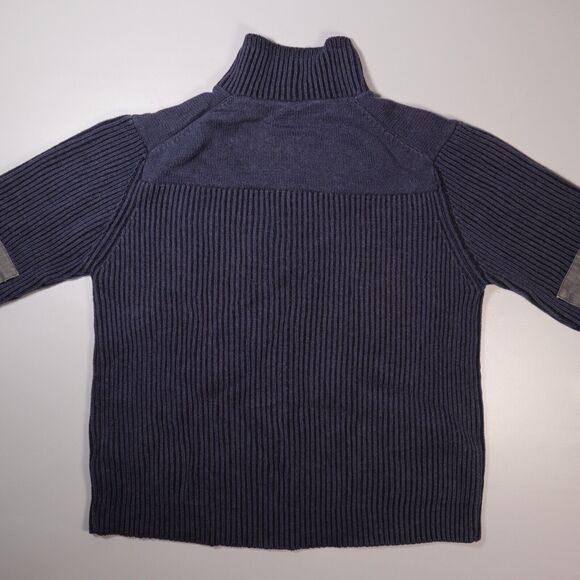 Wolsey Mens Size XL Jumper Wool Blend Heavyweight Blue High Neck Elbow Patches - Picture 10 of 10